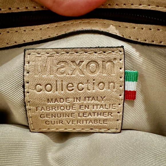 Maxon Collection Dusty Rose Leather Flap Crossbody Bag Made in Italy - Picture 4 of 10